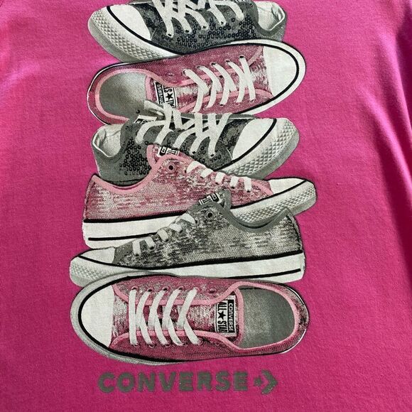 CONVERSE Girls Medium Sneaker Pink Tshirt - Picture 2 of 3